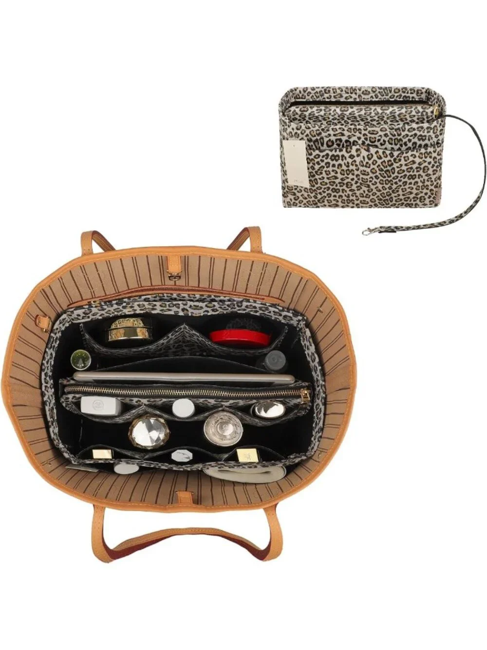 Felt Purse Organizer Insert with Zipper | Handbag & Tote Shaper | 7 Sizes